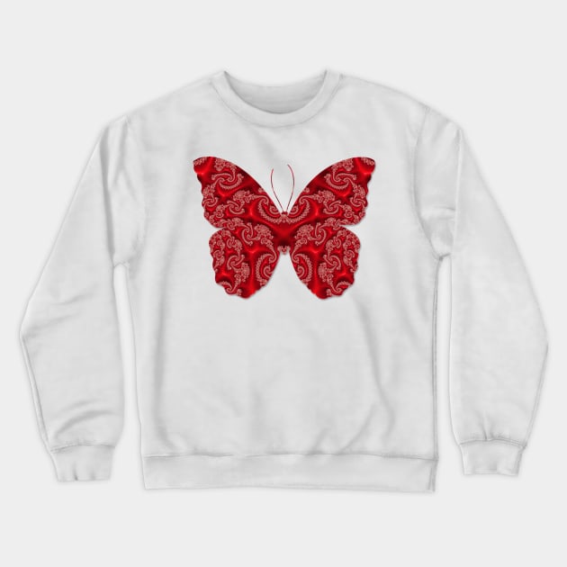 Paisley Red Velvet Butterfly Crewneck Sweatshirt by psanchez